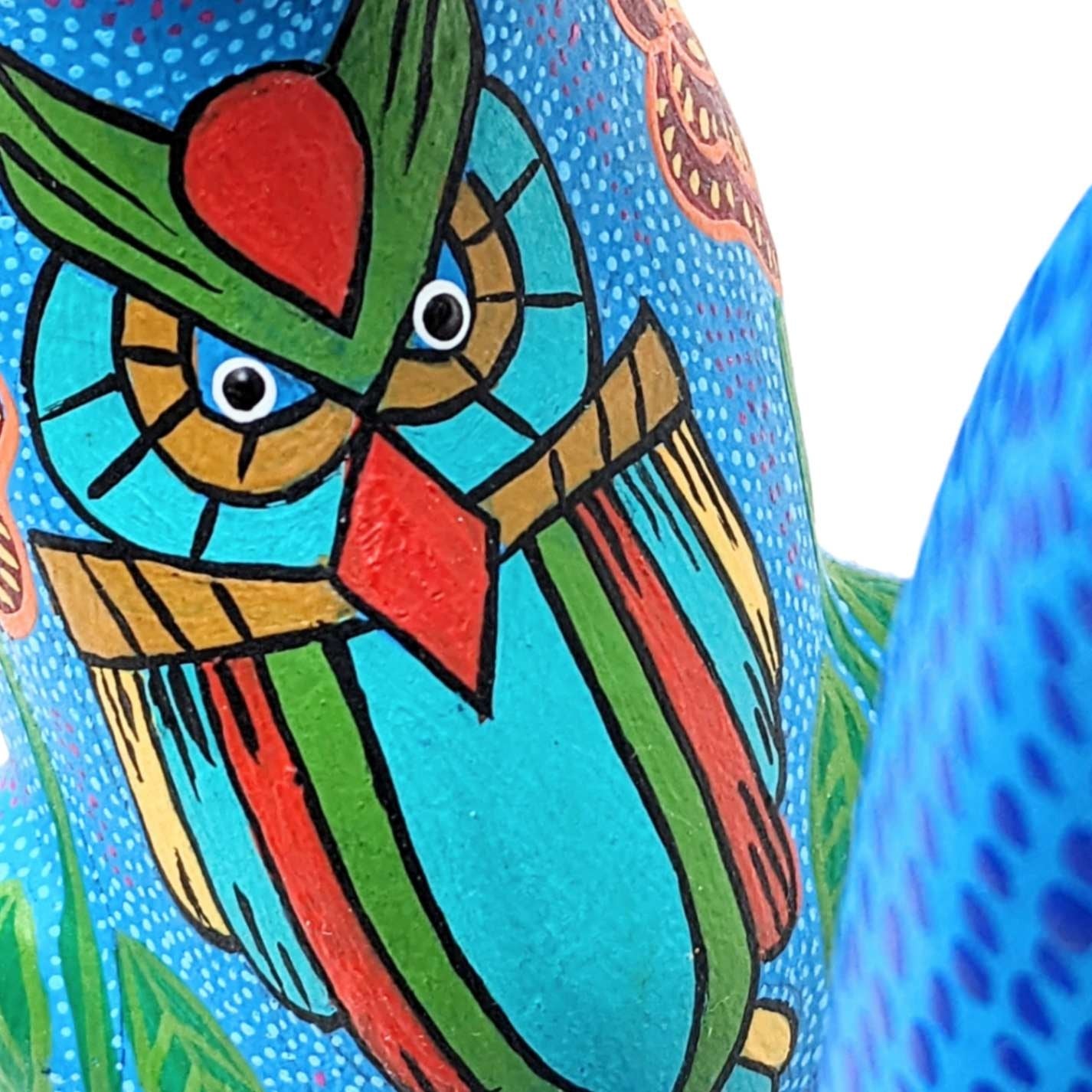 Blue Cat Alebrije close up view