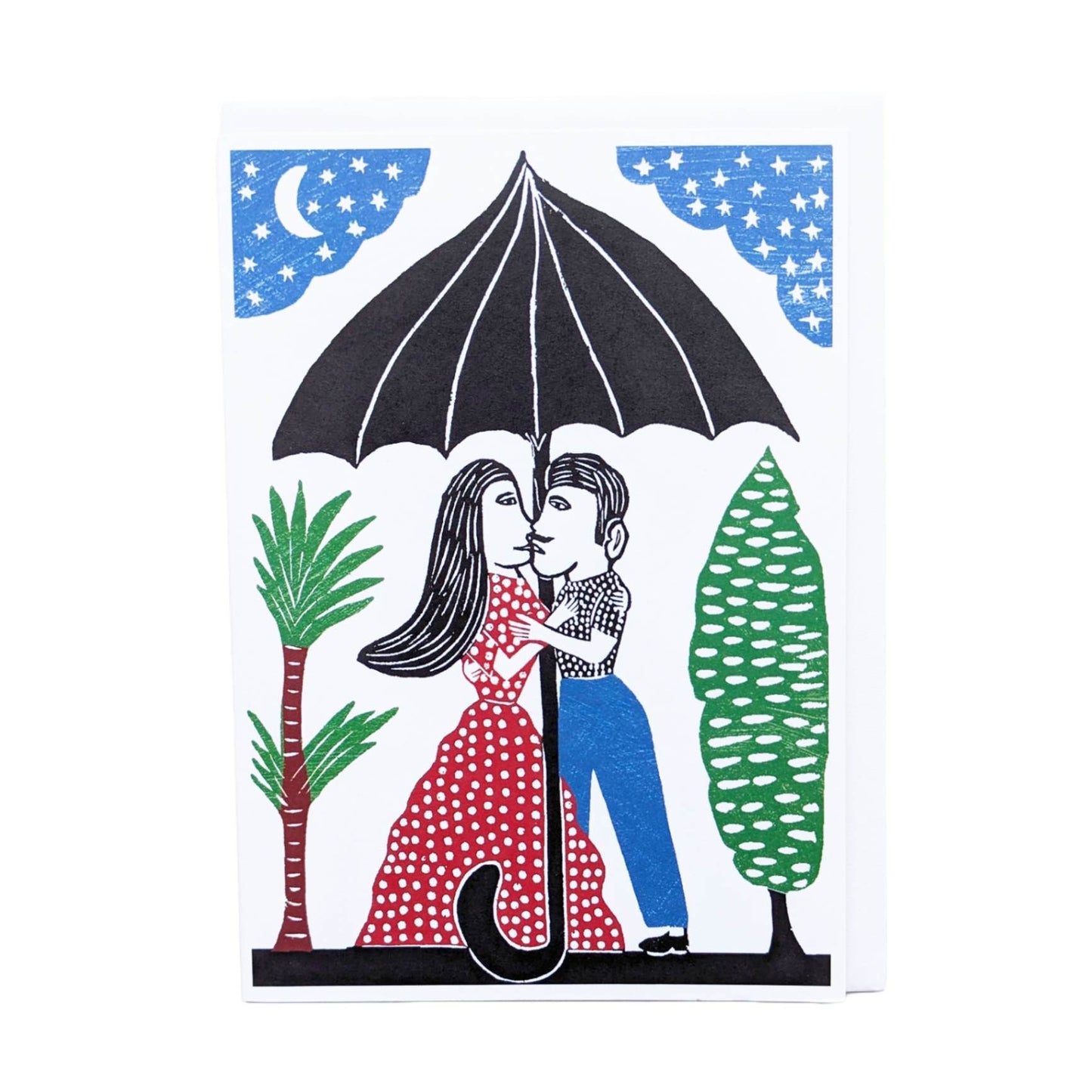 Jose Francisco Borges woodcut greeting card of the Courtship