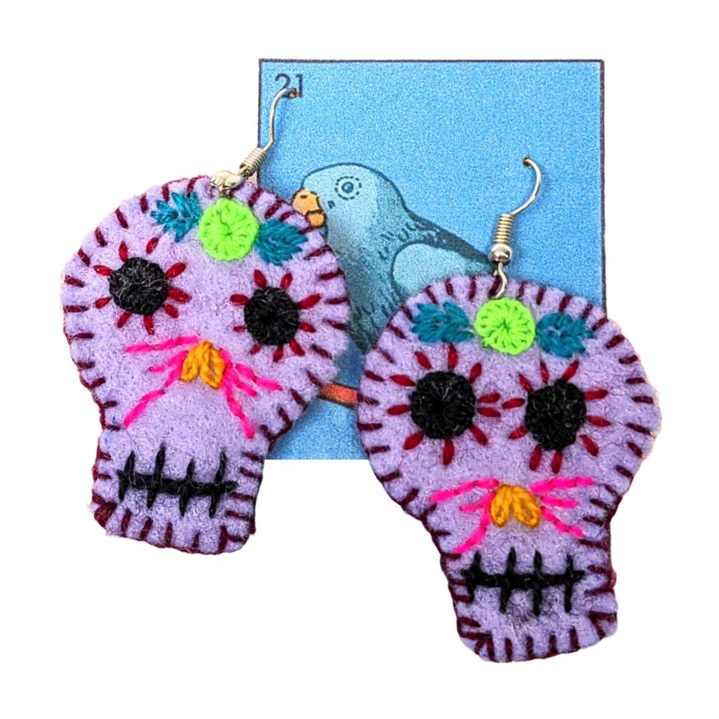 Felt Skull Earrings