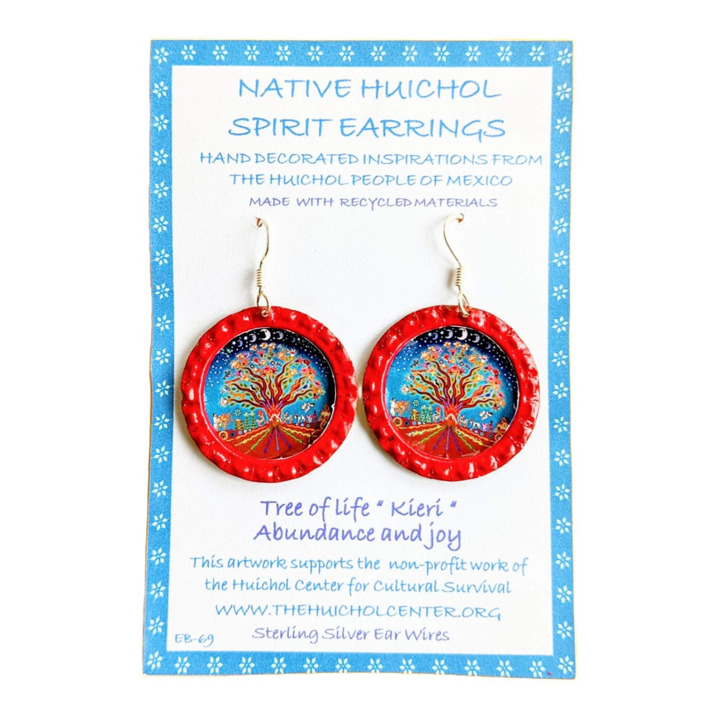 Huichol Indian Tree of Life Earrings