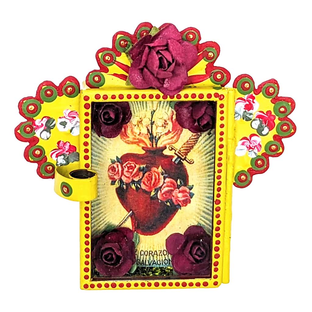 Painted Tin Mini "Sacred Heart" Nicho by Cielito Lindo Studio