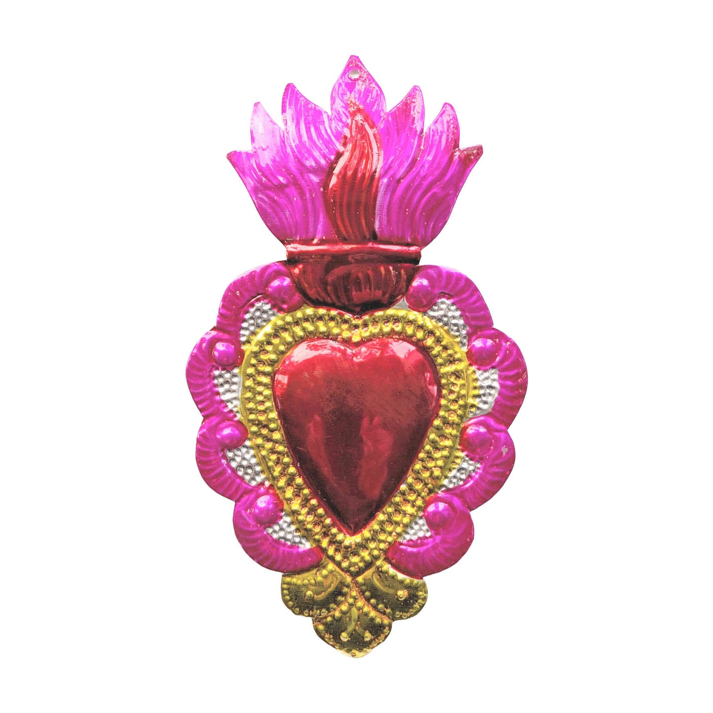 Painted Tin Milagro Heart