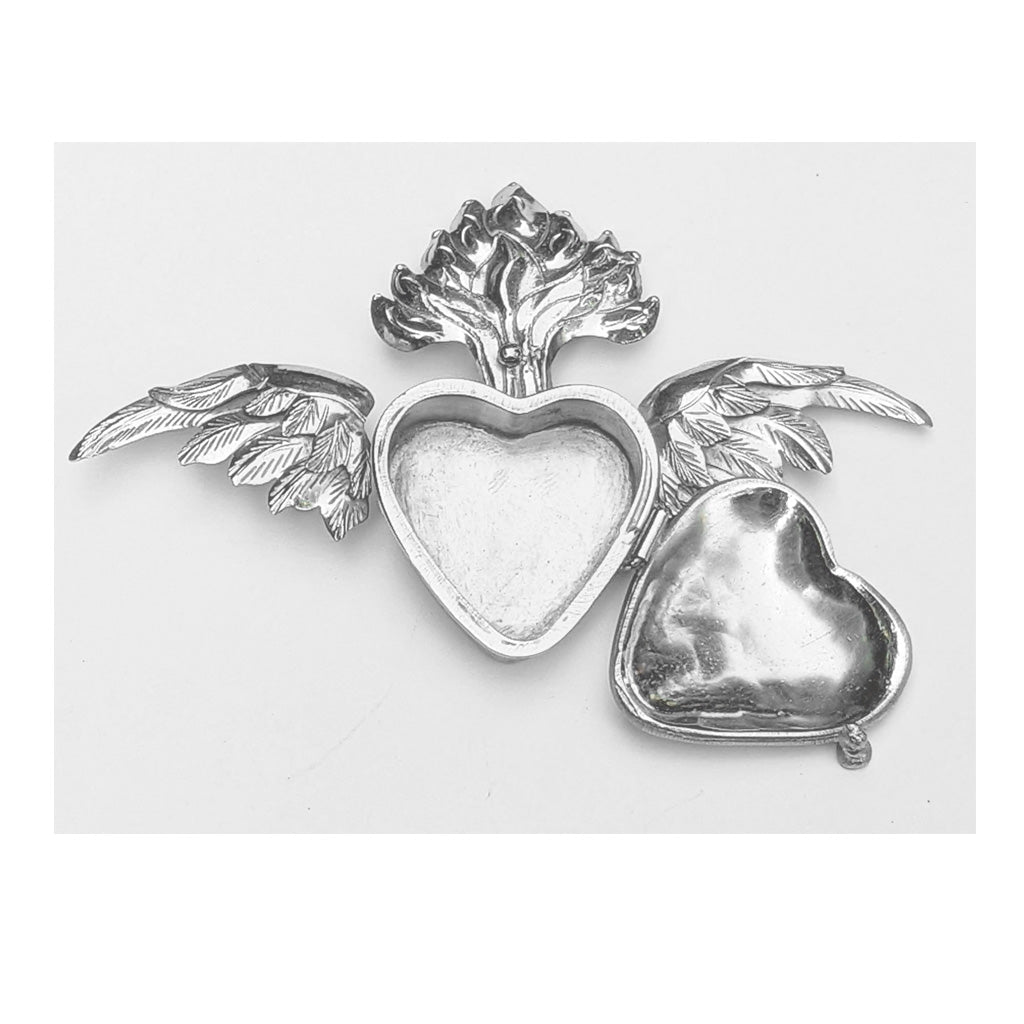 Alpaca Winged Heart Milagro Talisman Locket