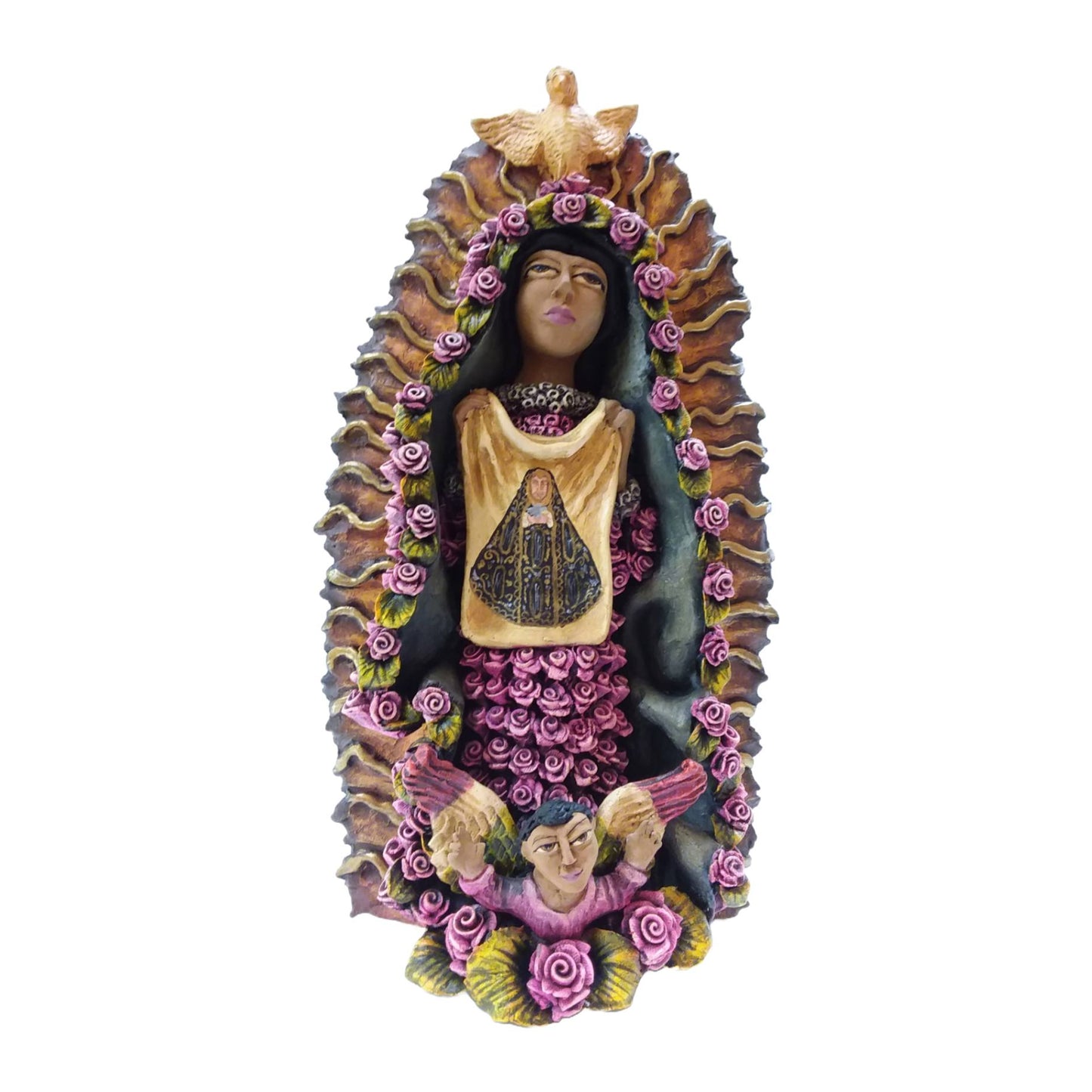 Stunning Guadalupe adorned in a Cape with Delicate Pink Roses