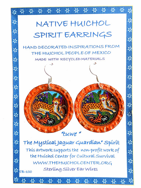 Huichol Indian Jaguar Spirit Earrings