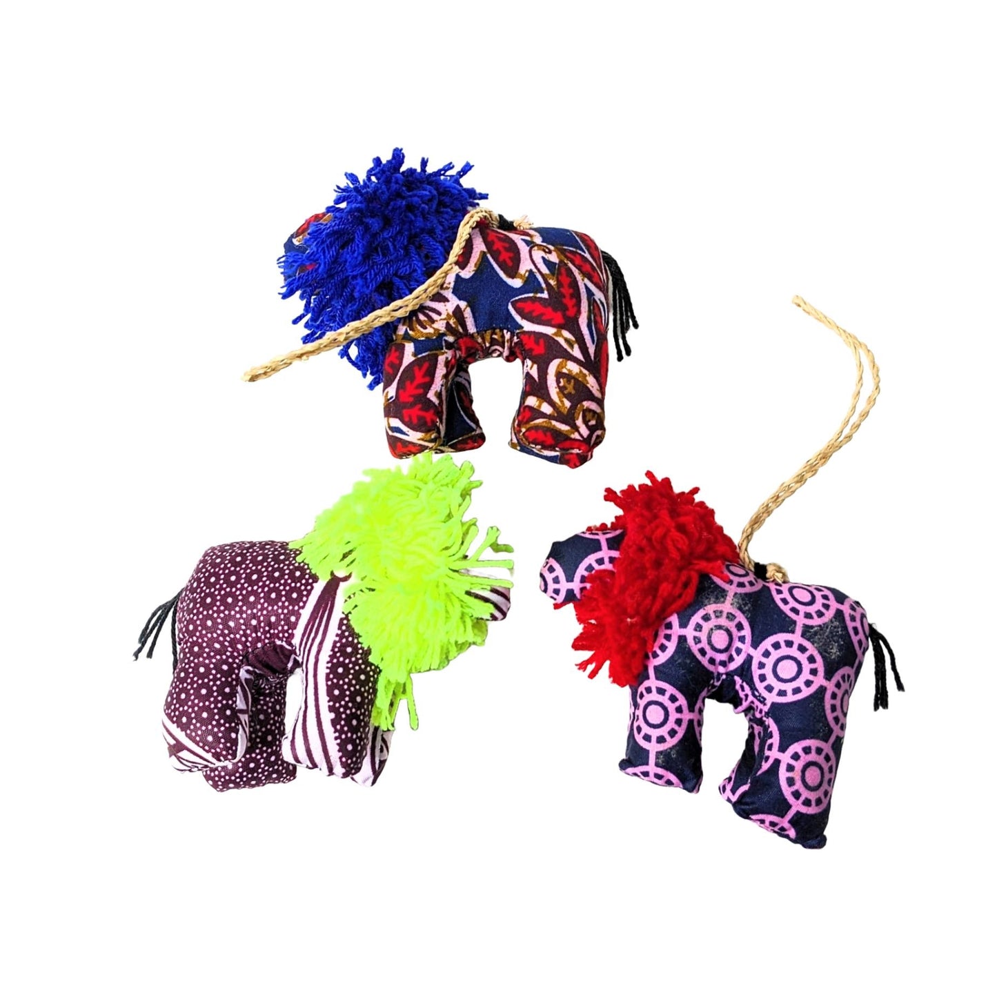 African Kitenge Cloth Lion Ornament