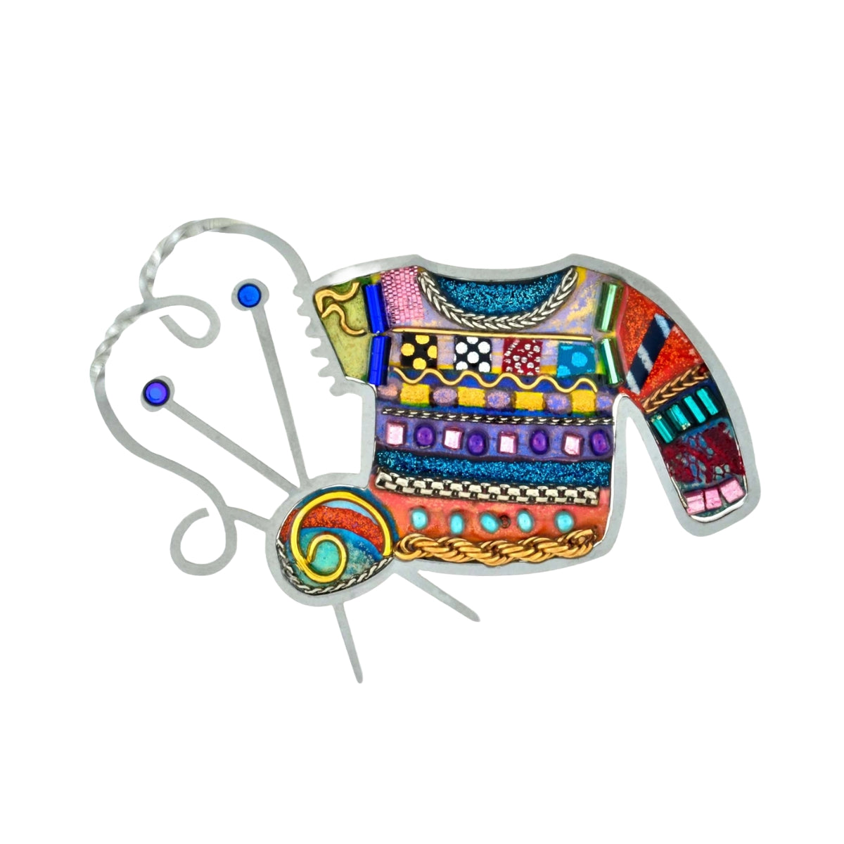 Knitting Sweater Yarn Brooch