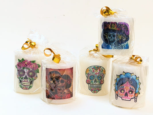 Day of the Dead Votive Candles/Set of 5