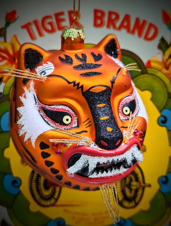 Magical Tibetan Tiger Glass Ornament