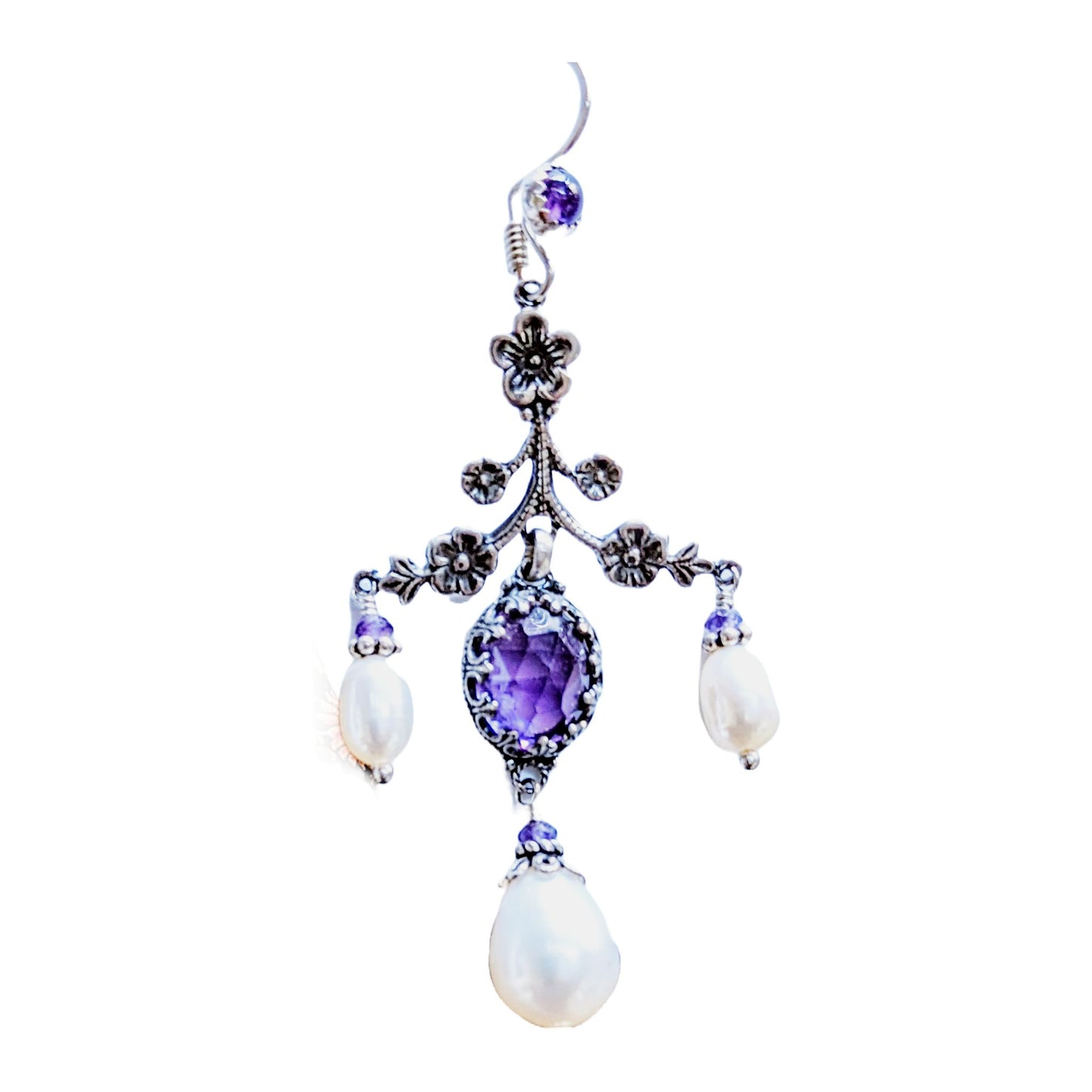 Romantic Amethyst & Pearl Earrings