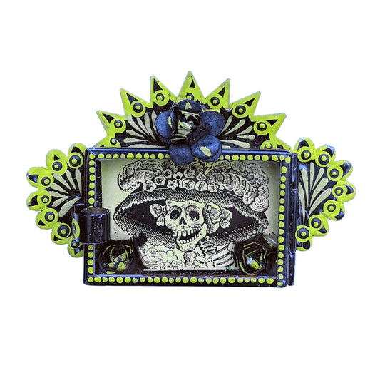 "Catrina" Painted Tin Mini Nicho by Cielito Lindo Studio