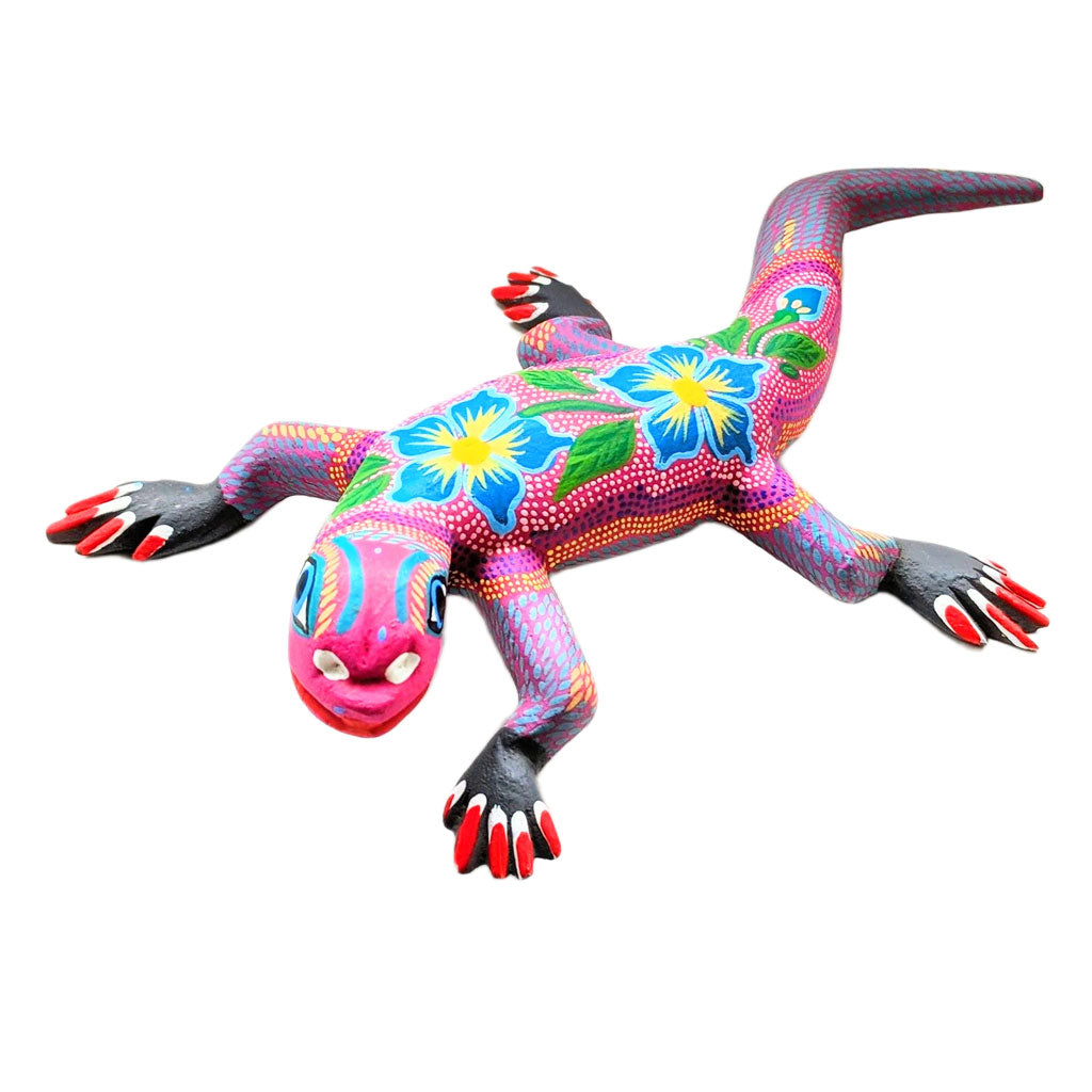 Colorful Lizard Alebrije with Straight Tail