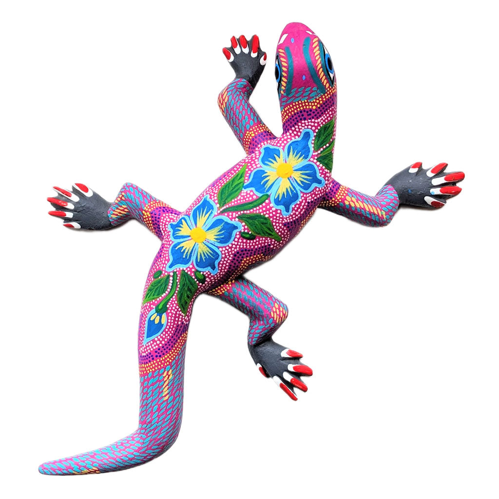 Colorful Lizard Alebrije with Straight Tail