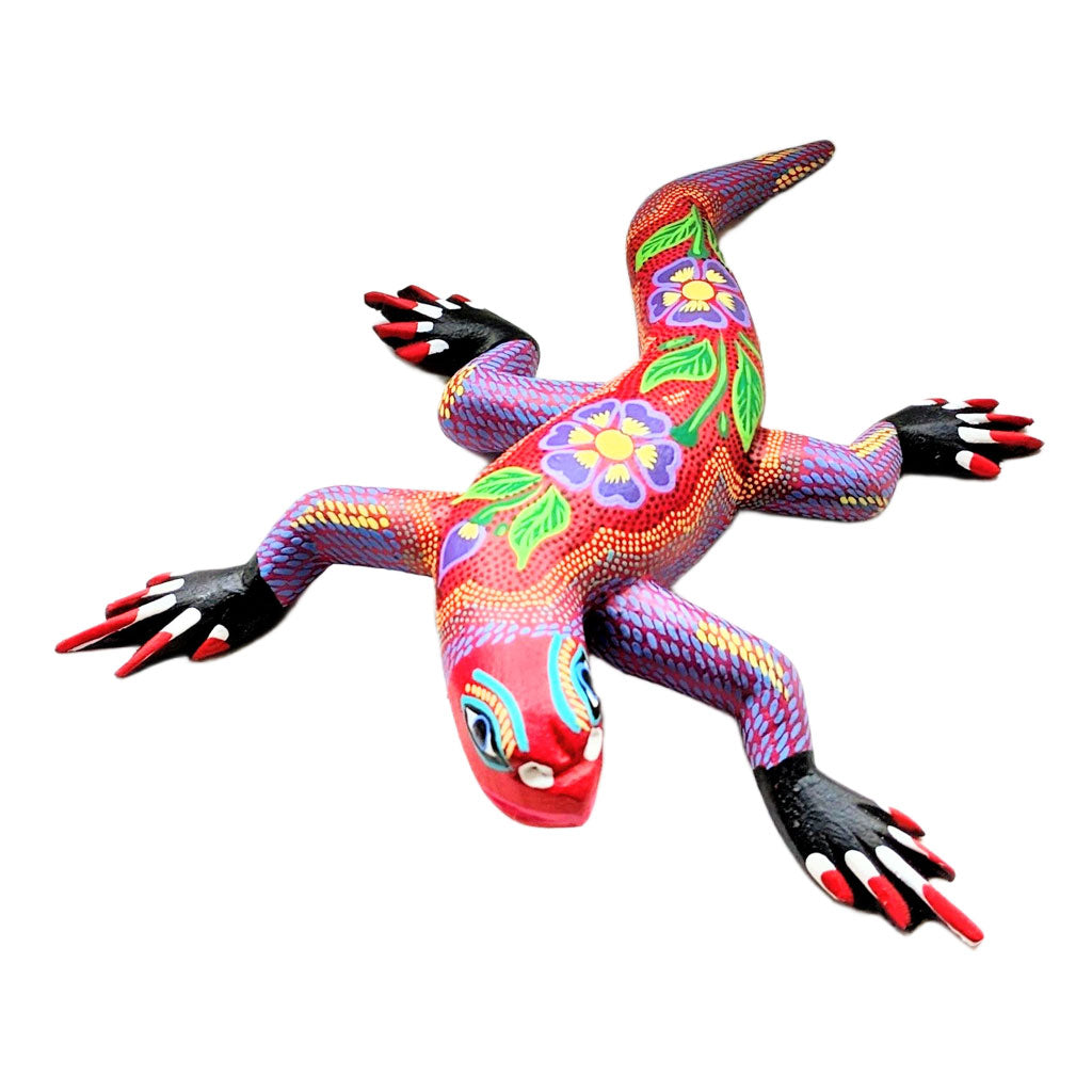 Colorful Lizard Alebrije with Straight Tail