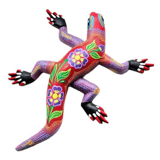 Colorful Lizard Alebrije with Straight Tail 