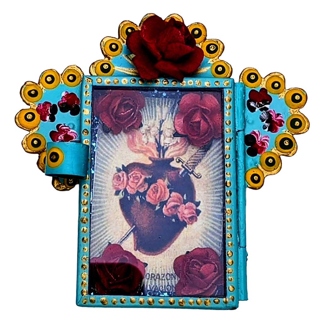 Painted Tin Mini "Sacred Heart" Nicho by Cielito Lindo Studio