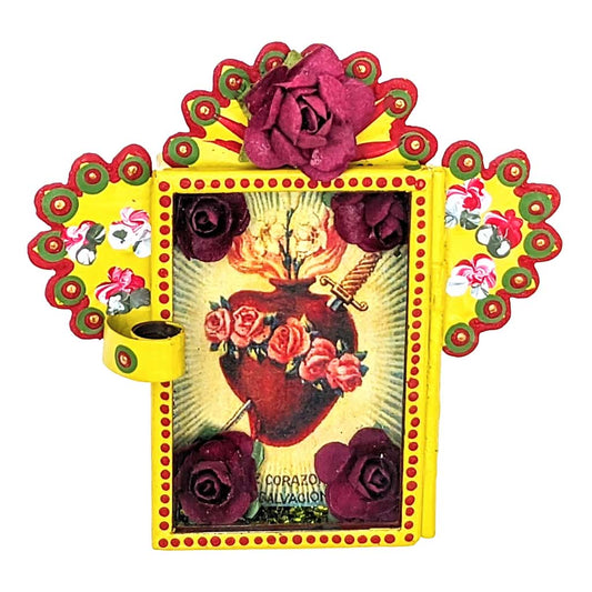 Painted Tin Mini "Sacred Heart" Nicho by Cielito Lindo Studio