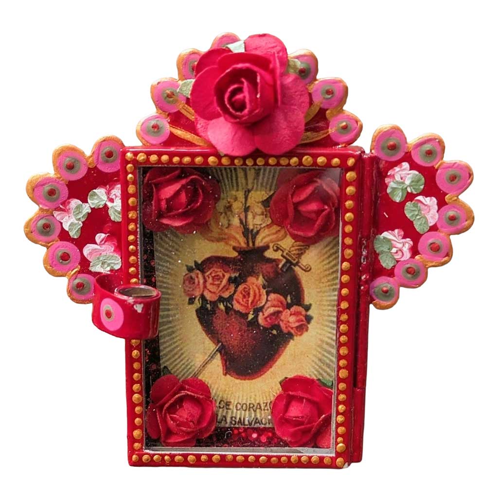 Painted Tin Mini "Sacred Heart" Nicho by Cielito Lindo Studio