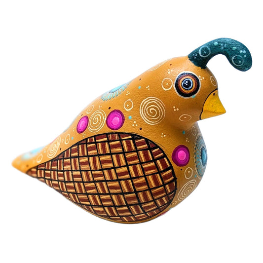 Quail Bird Alebrije Handcrafted in Oaxaca, Mexico
