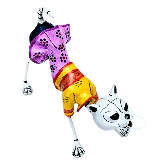 Skeleton Cat Dressed in Her Party Clothes