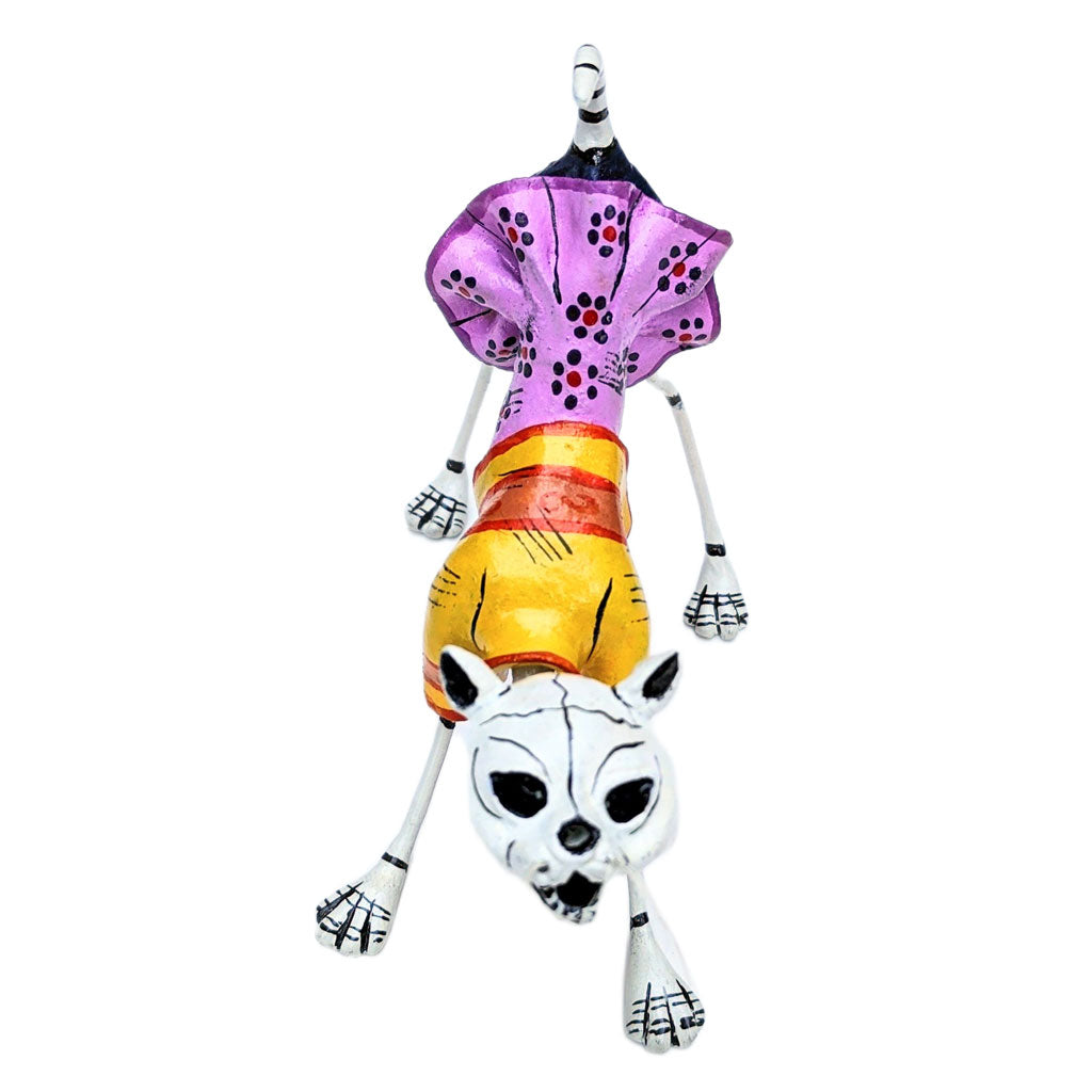 Skeleton Cat Dressed in Her Party Clothes