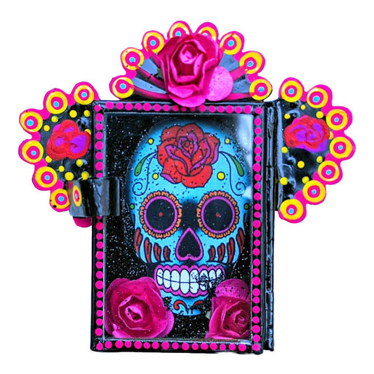 Sugar Skull Painted Tin Mini Nicho by Cielito Lindo Studio