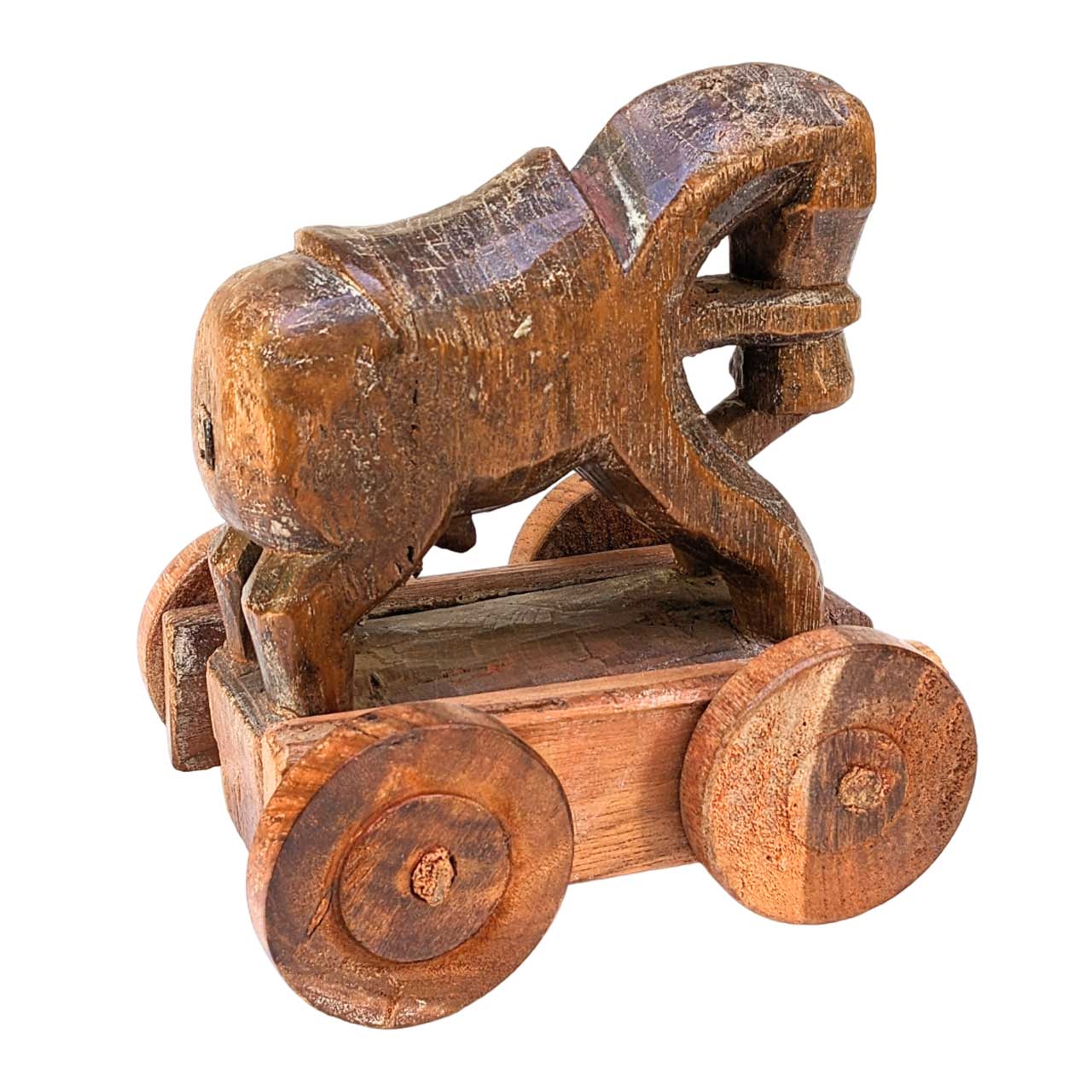 Wood Temple Toy on Wheels from India