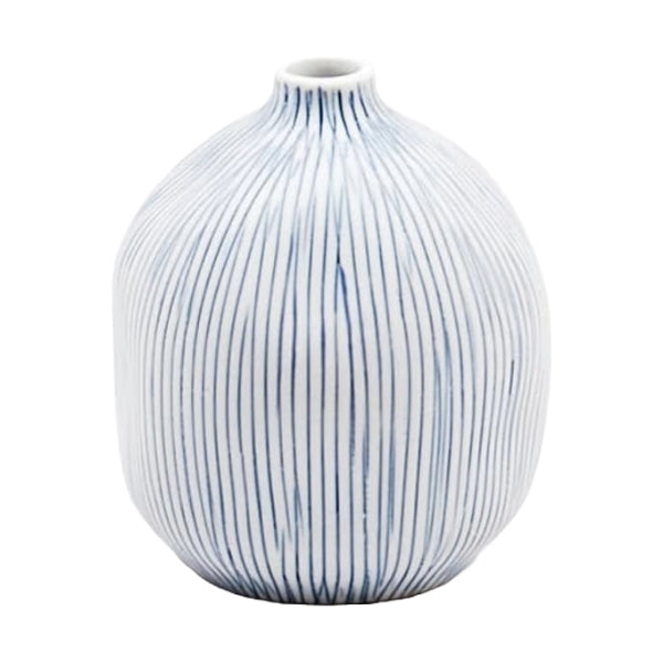 small blue and white porcelain bud vase