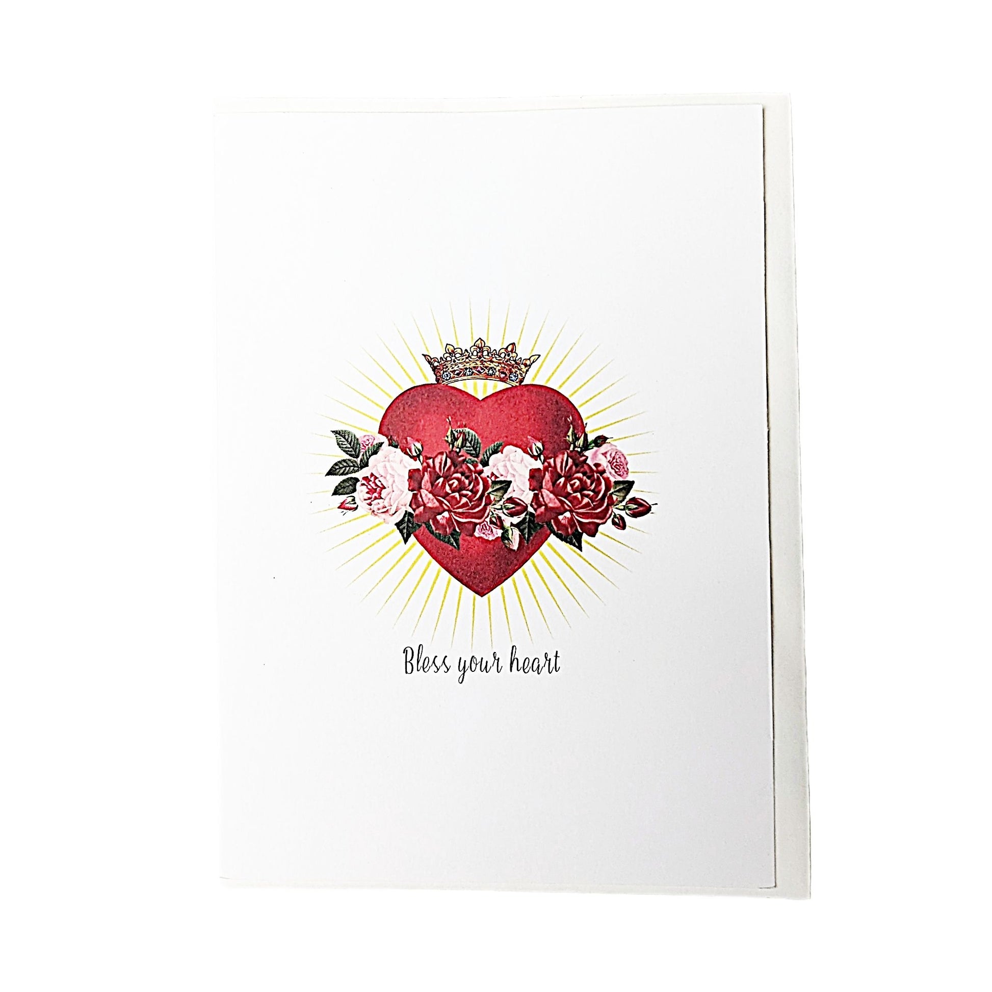 "Bless your Heart" Greeting Card with a beautiful heart centerpiece