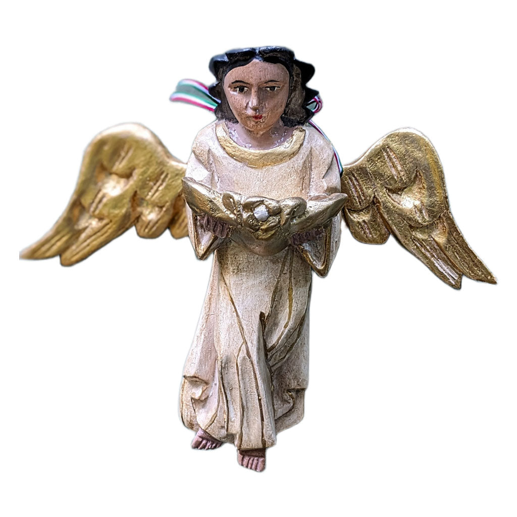 Classic Handcarved Wooden Hanging Angel from Mexico